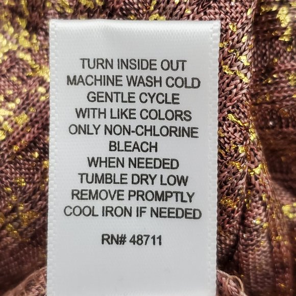 Ophelia Roe Pink Brown Shimmery Gold A-Line Pullover Dress NEW NWT Size M - Picture 11 of 13